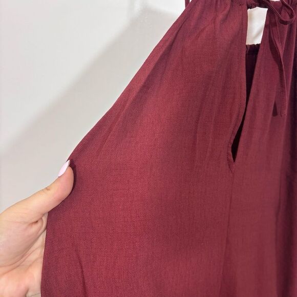 Banana Republic Halter Midi Dress NEW with tags Size Medium Tall Red Wine - Picture 9 of 14
